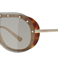 Black-Gold Double Bridge Classic Semi-Rimless Gradient Sunglasses with Gray Sunwear Lenses